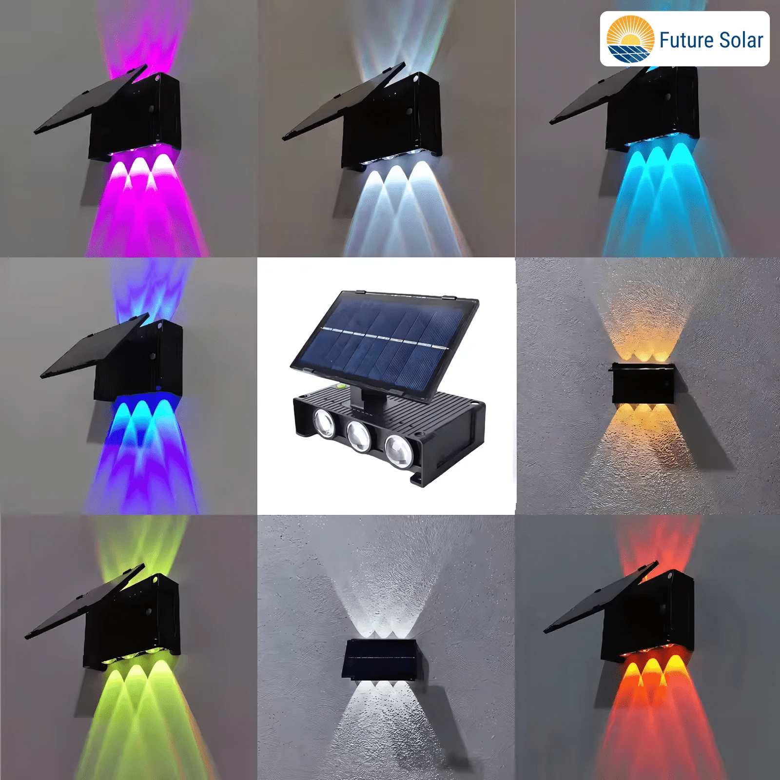 Solar RGB Wall Light – Up & Down Waterproof Outdoor Lamp for Garden & Patio – Buy WALL LIGHT Online at FUTURKART