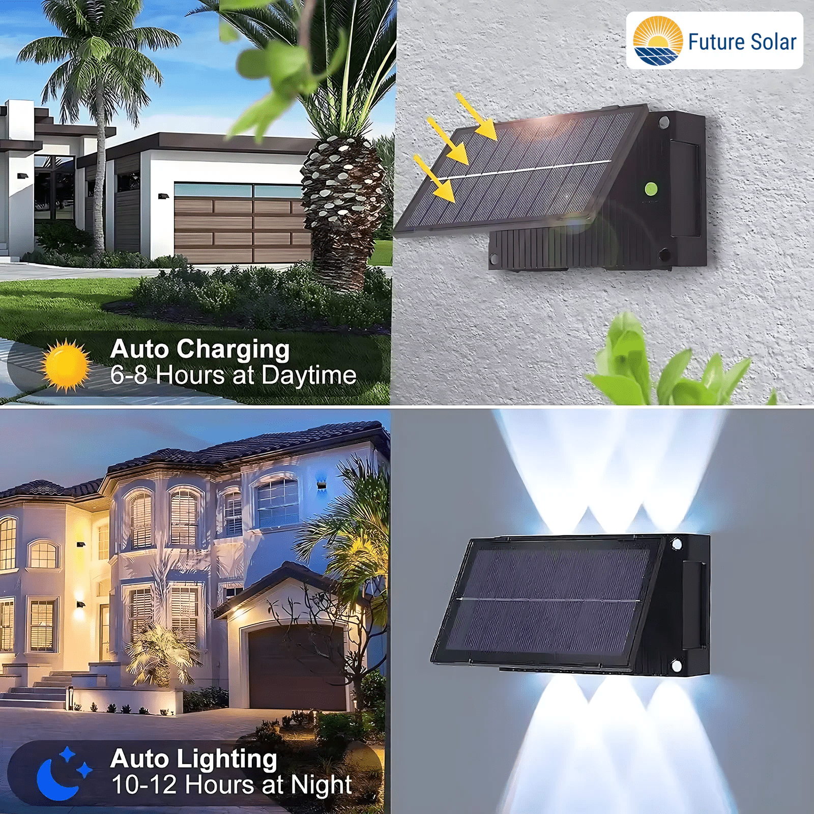 Solar RGB Wall Light – Up & Down Waterproof Outdoor Lamp for Garden & Patio – Buy WALL LIGHT Online at FUTURKART