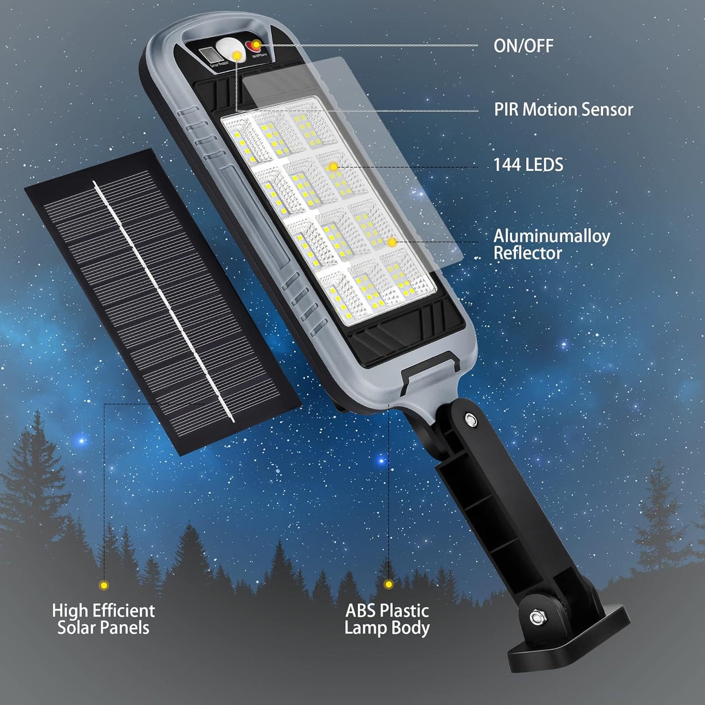 Solar Street Light with Motion Sensor, High - Brightness Wall - Mounted Outdoor Light for Courtyards, Driveways & Parking Areas – Buy Street Light Online at FUTURKART