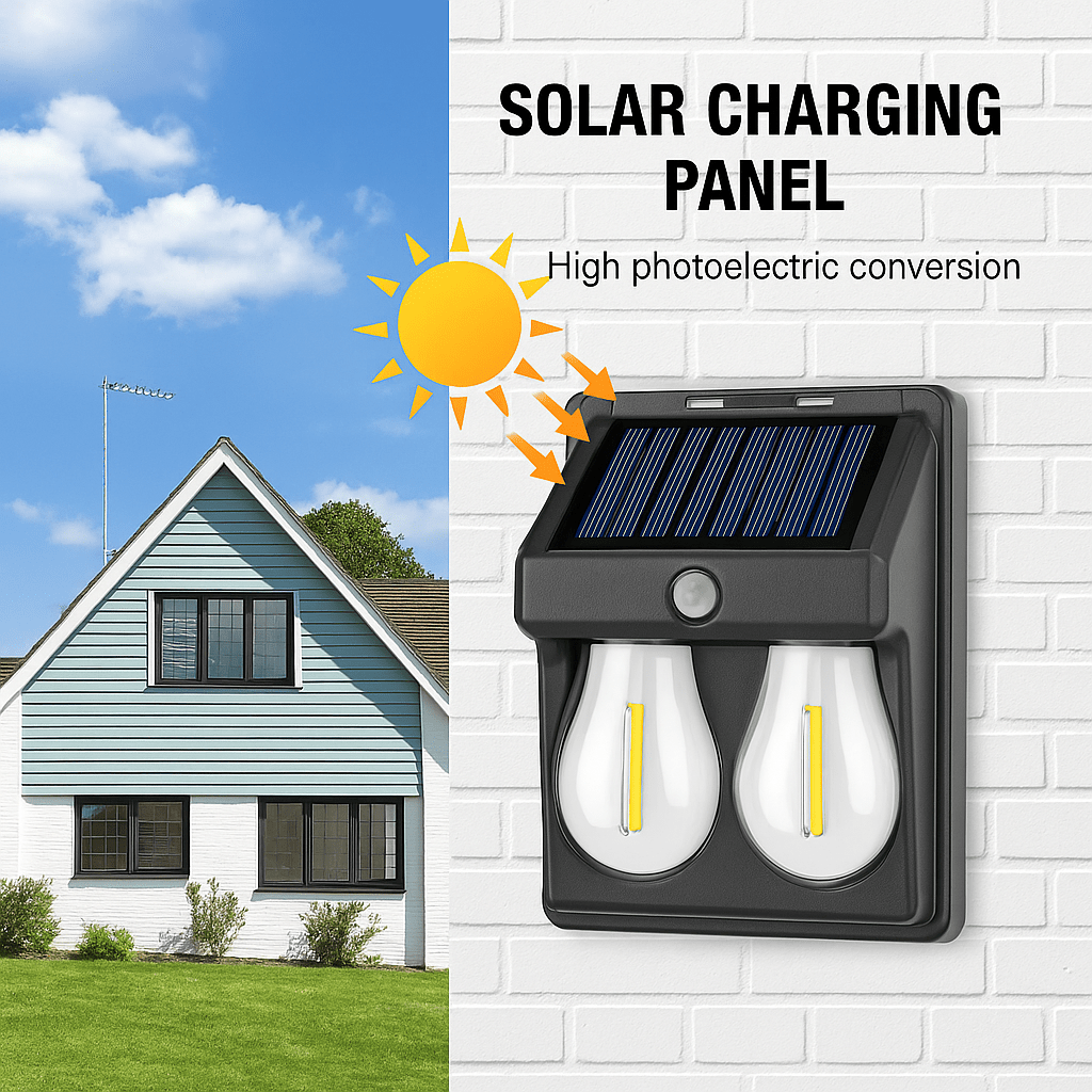 Solar Wall Light with Motion Sensor – 2/3/4/5 Bulbs | Outdoor Waterproof LED Wall Lamp – Buy WALL LIGHT Online at FUTURKART