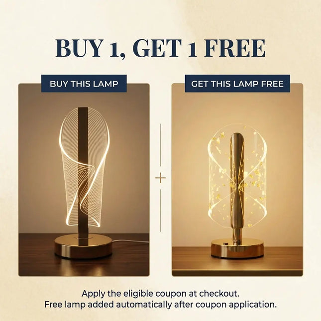Futurkart Spiral Glow Decorative Table Lamp with 3 LED Modes & Gold Finish