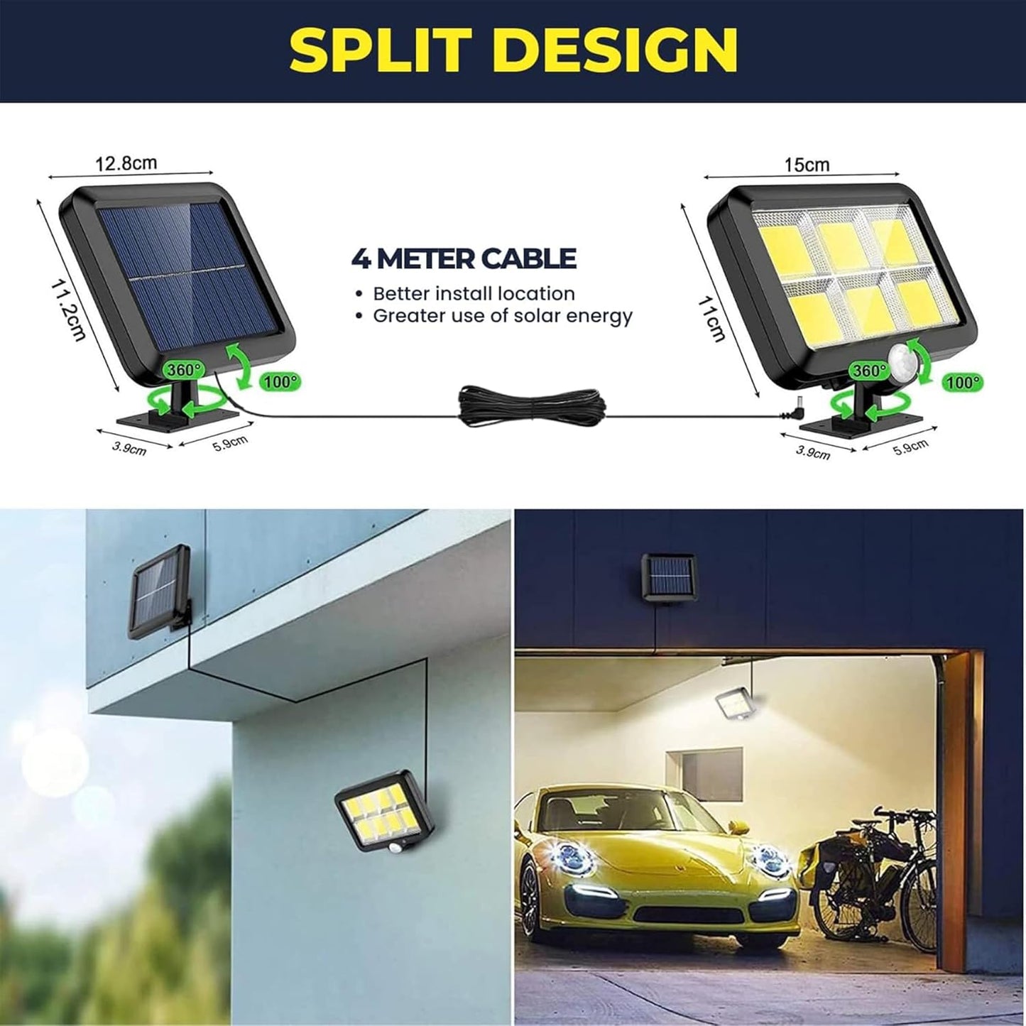 Split Solar Street Light – High Brightness Motion Sensor Outdoor Lamp – Buy Street Light Online at FUTURKART