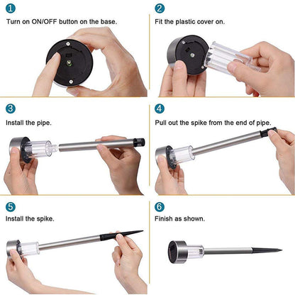 Stainless Steel Solar Stick Light – Mini LED Pathway Lamp for Patio and Garden(Pack of 10) – Buy Garden Light Online at FUTURKART