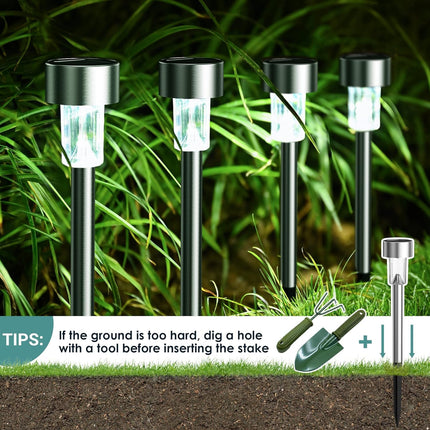 Stainless Steel Solar Stick Light – Mini LED Pathway Lamp for Patio and Garden(Pack of 10) – Buy Garden Light Online at FUTURKART