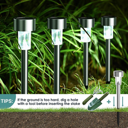 Stainless Steel Solar Stick Light – Mini LED Pathway Lamp for Patio and Garden(Pack of 10) – Buy Garden Light Online at FUTURKART