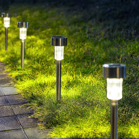 Stainless Steel Solar Stick Light – Mini LED Pathway Lamp for Patio and Garden(Pack of 10) – Buy Garden Light Online at FUTURKART