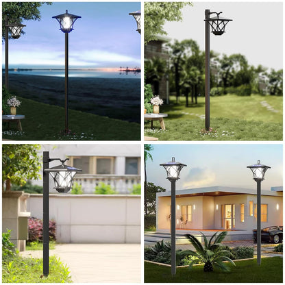 Tall Solar Garden Light 1.5M – Warm White LED Bollard for Pathway & Lawn | Dual Panel with Ground Spike & Hanging Option – Buy Garden Light Online at FUTURKART