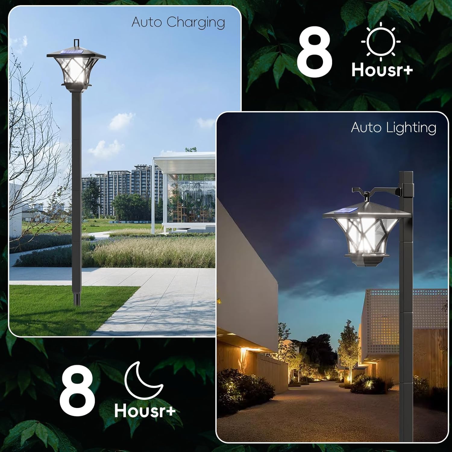 Tall Solar Garden Light 1.5M – Warm White LED Bollard for Pathway & Lawn | Dual Panel with Ground Spike & Hanging Option – Buy Garden Light Online at FUTURKART