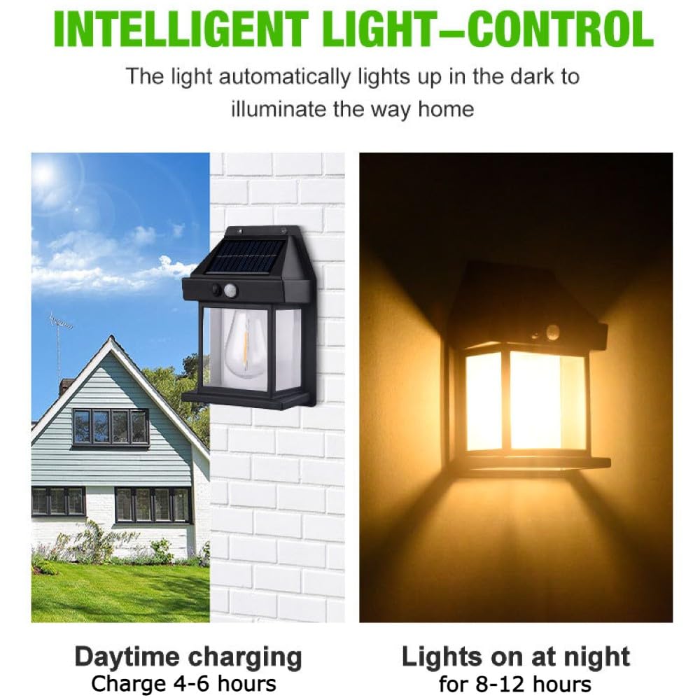 Tungsten LED Solar Wall Lamp – Stylish Outdoor Sensor Light – Buy WALL LIGHT Online at FUTURKART