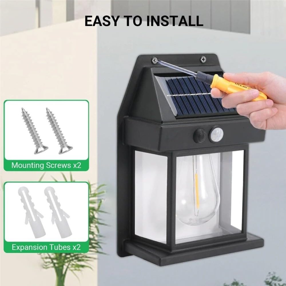 Tungsten LED Solar Wall Lamp – Stylish Outdoor Sensor Light – Buy WALL LIGHT Online at FUTURKART
