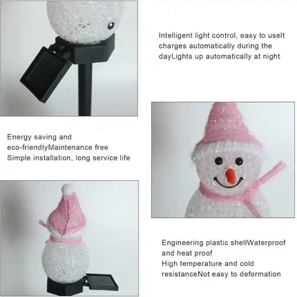 Waterproof Christmas garden snowman light for outdoor use.
