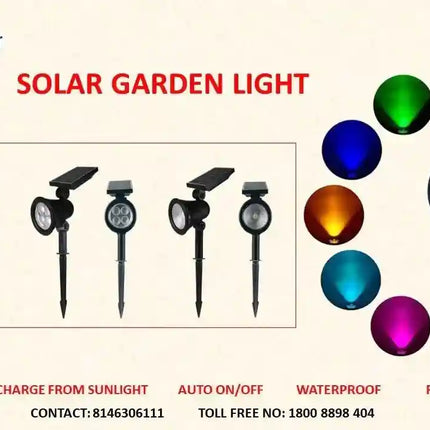 IP65 waterproof solar garden spike light for outdoor use.