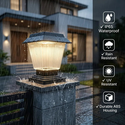 Waterproof solar gate light with automatic dusk-to-dawn operation